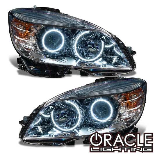 ORACLE Lighting 2008-2011 Mercedes Benz C-Class Pre-Assembled Headlights-Chrome-HALOGEN by ORACLE Lighting