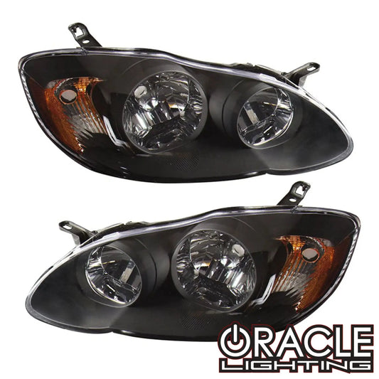 2003-2004 Toyota Corolla S-Type Pre-Assembled Headlights-Black by ORACLE Lighting