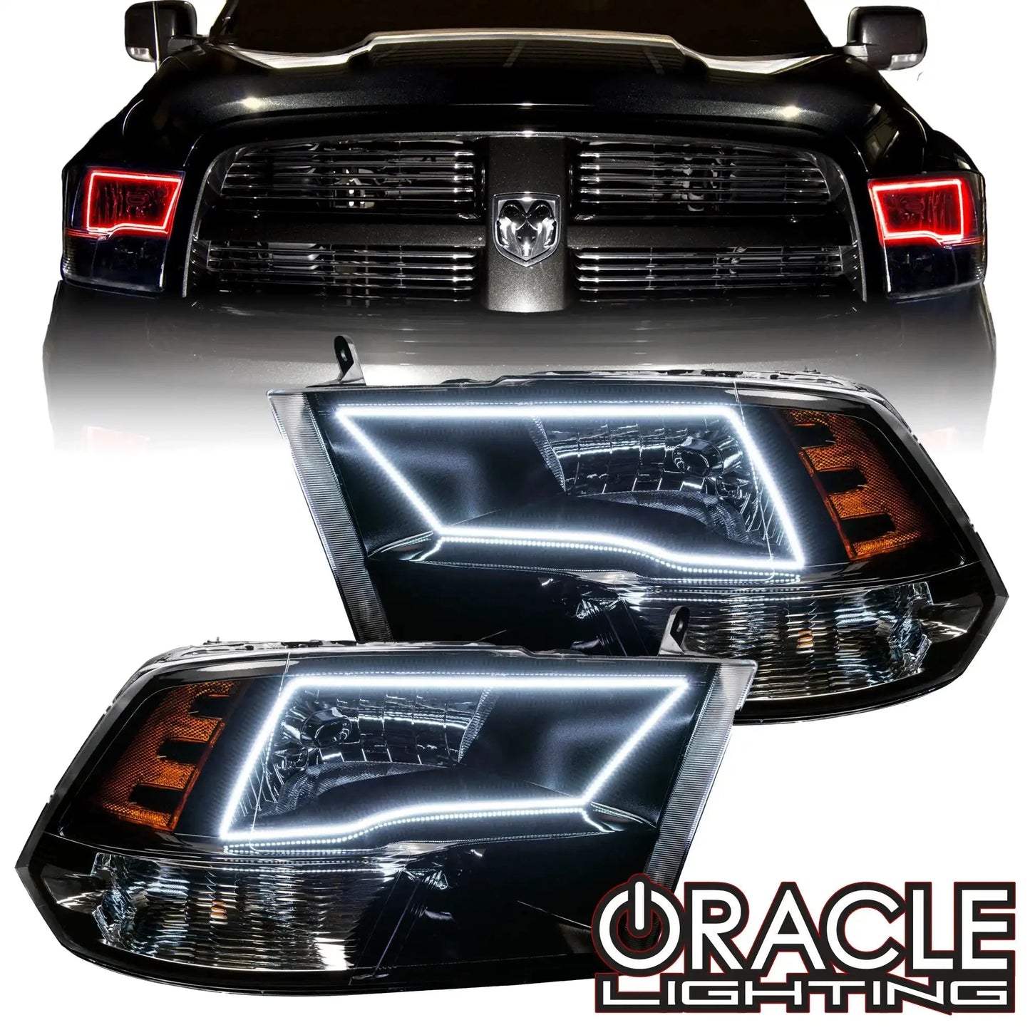 ORACLE Lighting 2009-2018 RAM 1500 Sport Pre-Assembled Headlights - Black Housing by ORACLE Lighting