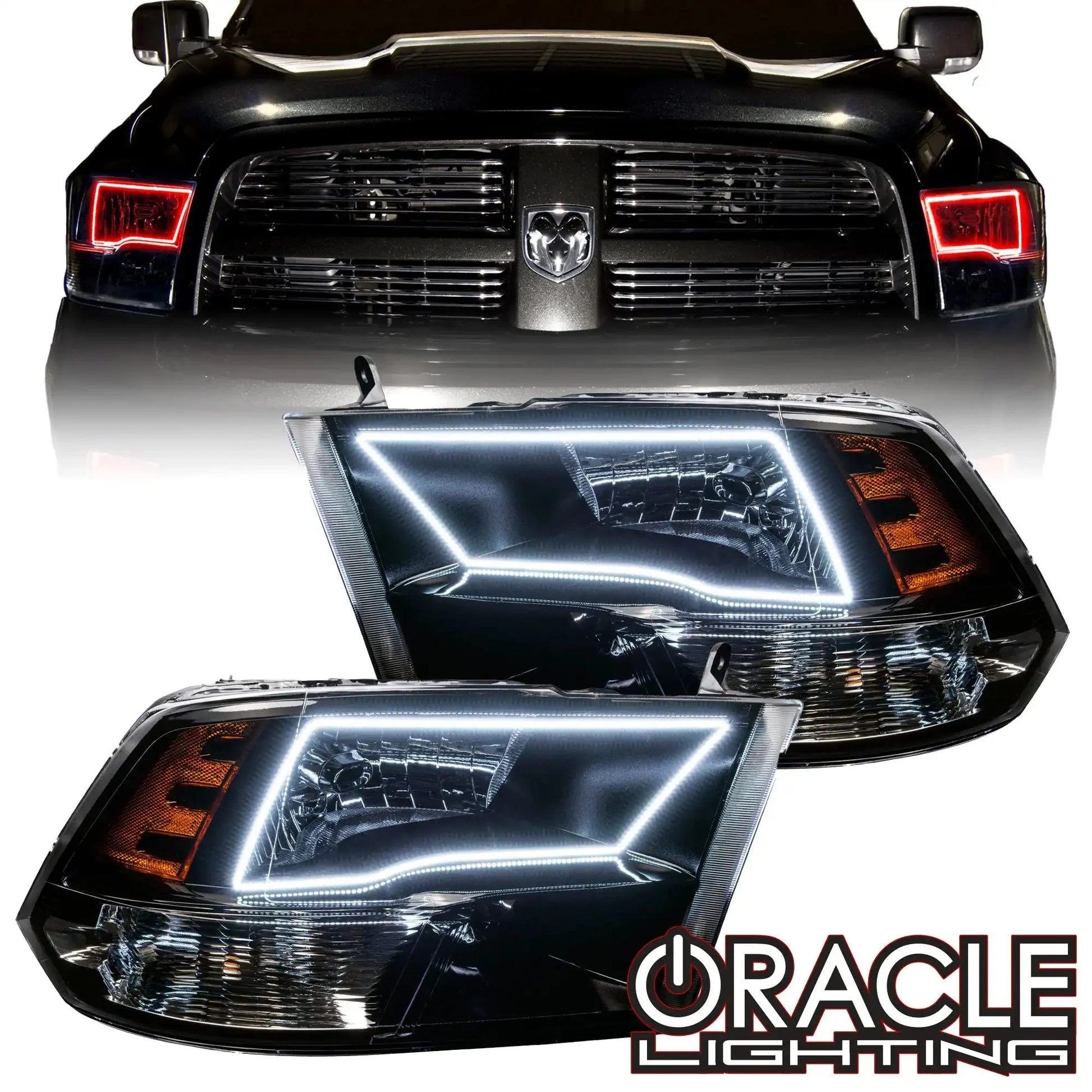 ORACLE Lighting 2009-2018 RAM 1500 Sport Pre-Assembled Headlights - Black Housing by ORACLE Lighting