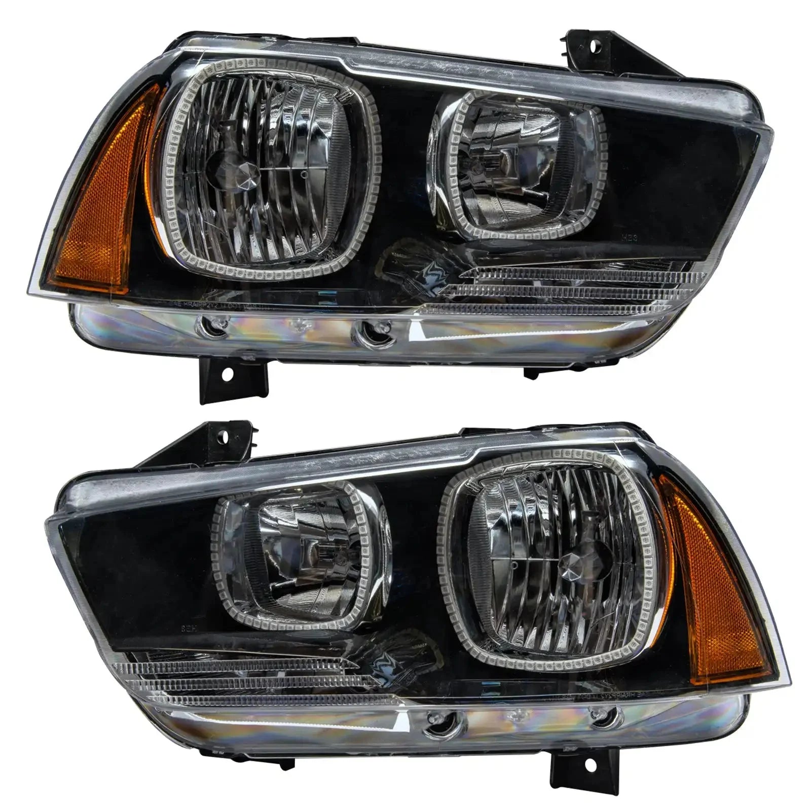ORACLE Lighting 2011-2014 Dodge Charger Pre-Assembled Halo Headlights - Non HID - Black Housing by ORACLE Lighting