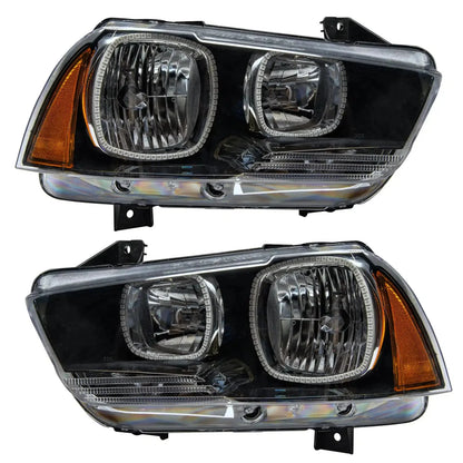 ORACLE Lighting 2011-2014 Dodge Charger Pre-Assembled Halo Headlights - Non HID - Black Housing by ORACLE Lighting