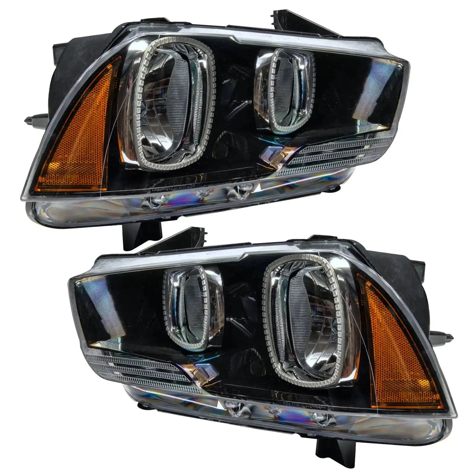 ORACLE Lighting 2011-2014 Dodge Charger Pre-Assembled Halo Headlights - Non HID - Black Housing by ORACLE Lighting