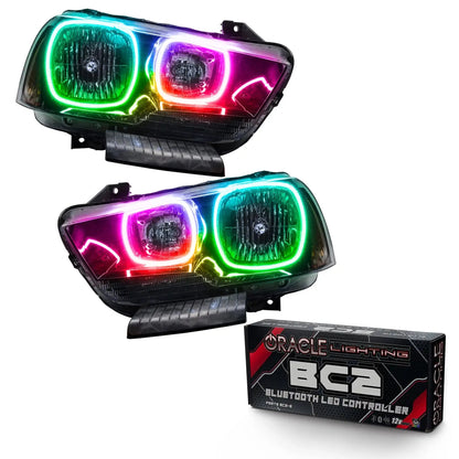 ORACLE Lighting 2011-2014 Dodge Charger Pre-Assembled Halo Headlights - Non HID - Black Housing by ORACLE Lighting