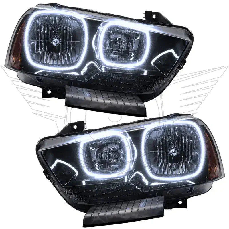 ORACLE Lighting 2011-2014 Dodge Charger Pre-Assembled Halo Headlights - Non HID - Black Housing by ORACLE Lighting