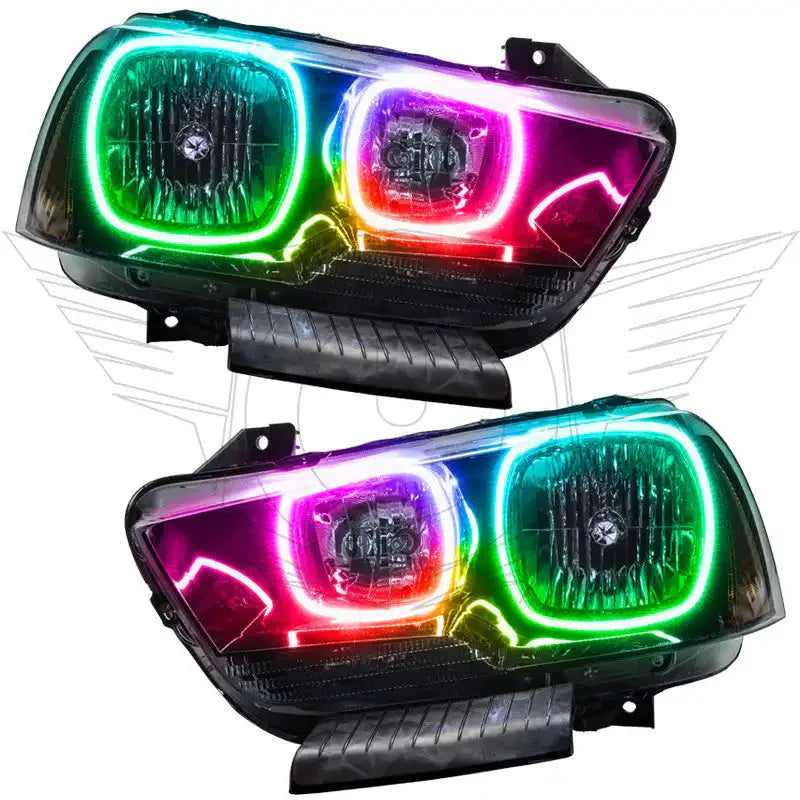 ORACLE Lighting 2011-2014 Dodge Charger Pre-Assembled Halo Headlights - Non HID - Black Housing by ORACLE Lighting