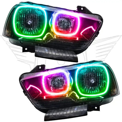ORACLE Lighting 2011-2014 Dodge Charger Pre-Assembled Halo Headlights - Non HID - Black Housing by ORACLE Lighting