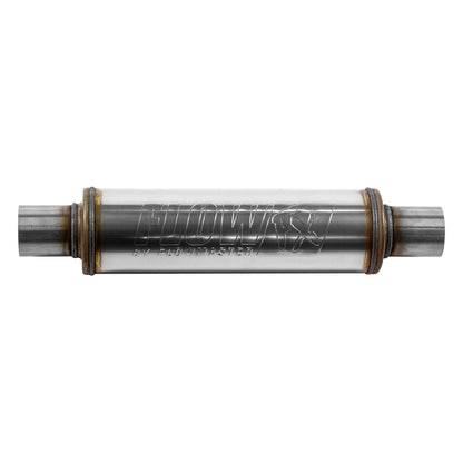 Flow FX Muffler - 2.25 In/Out - Round Body - Moderate Sound - Stainless Steel by Flowmaster