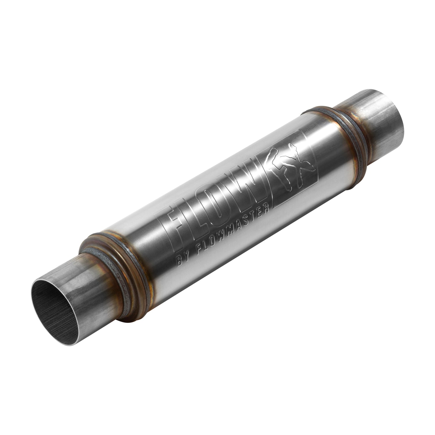 Flow FX Muffler - 3.00 In/Out - Round Body - Moderate Sound - Stainless Steel by Flowmaster