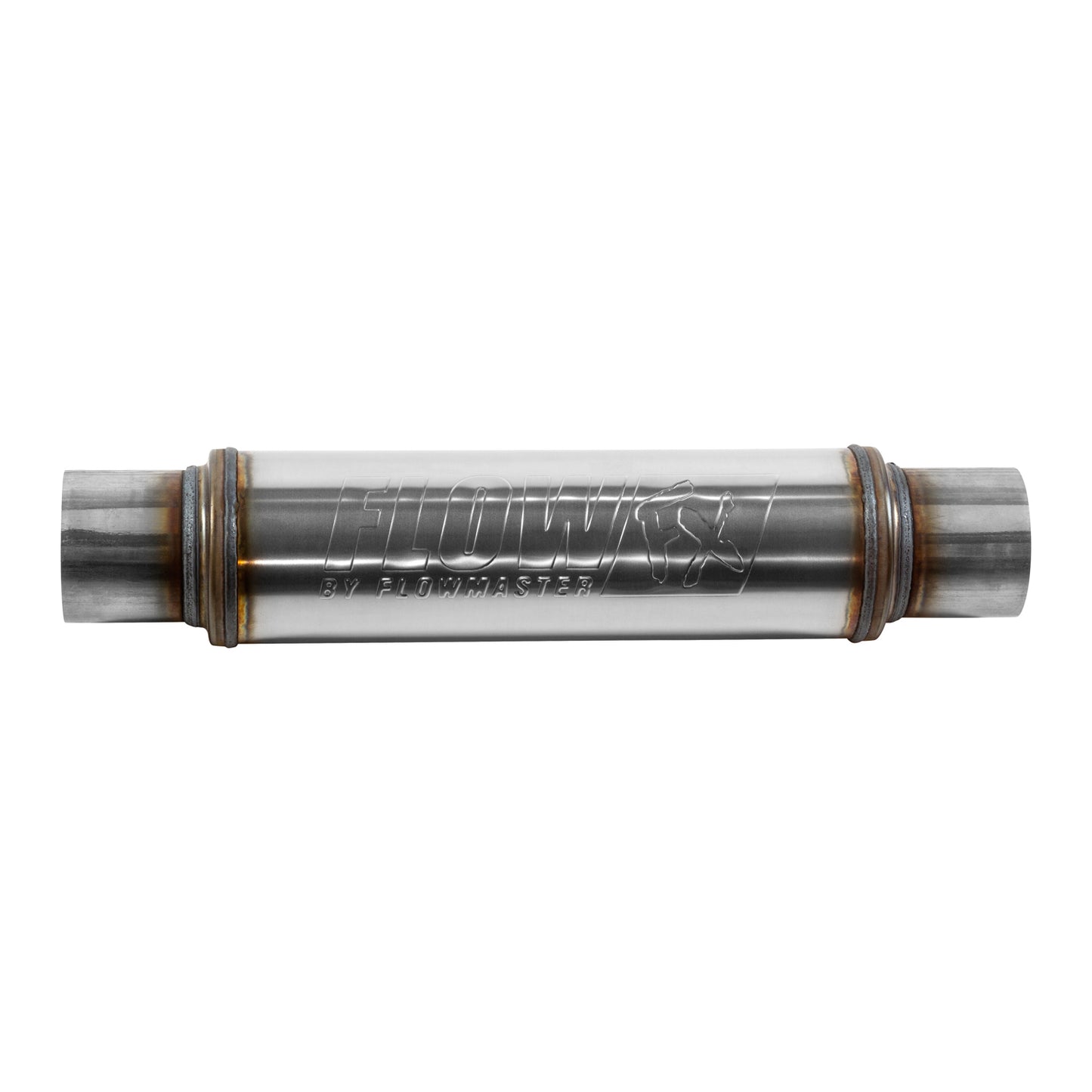 Flow FX Muffler - 3.00 In/Out - Round Body - Moderate Sound - Stainless Steel by Flowmaster
