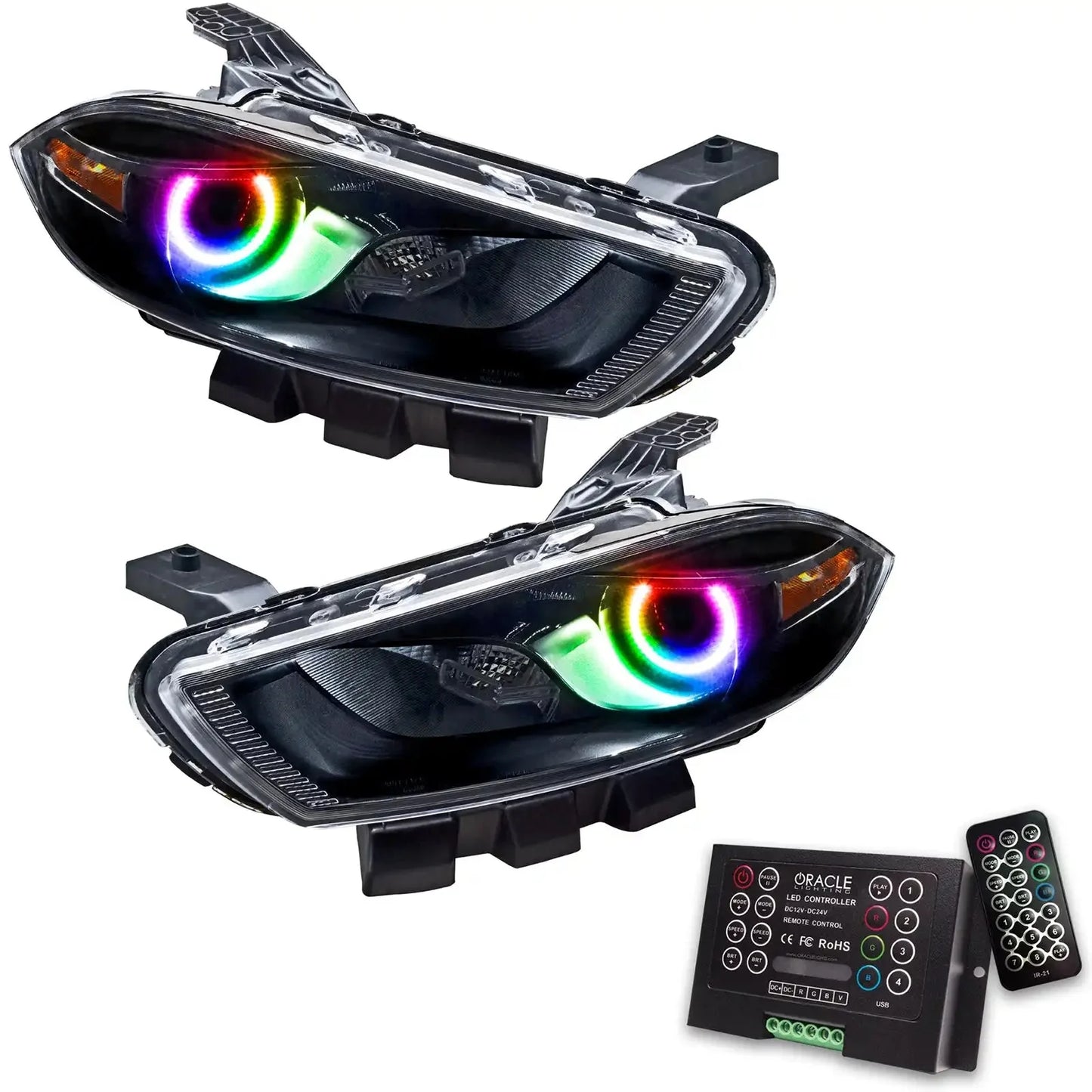 ORACLE Lighting 2013-2014 Dodge Dart Pre-Assembled Headlights - Black Housing (HID Style) by ORACLE Lighting