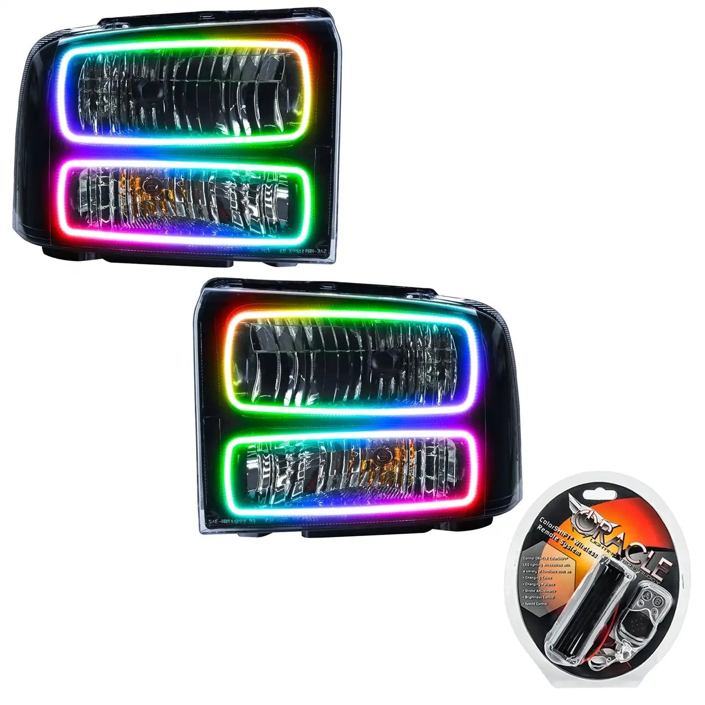 ORACLE Lighting 2005 Ford Excursion Pre-Assembled Halo Headlights - Black Housing by ORACLE Lighting