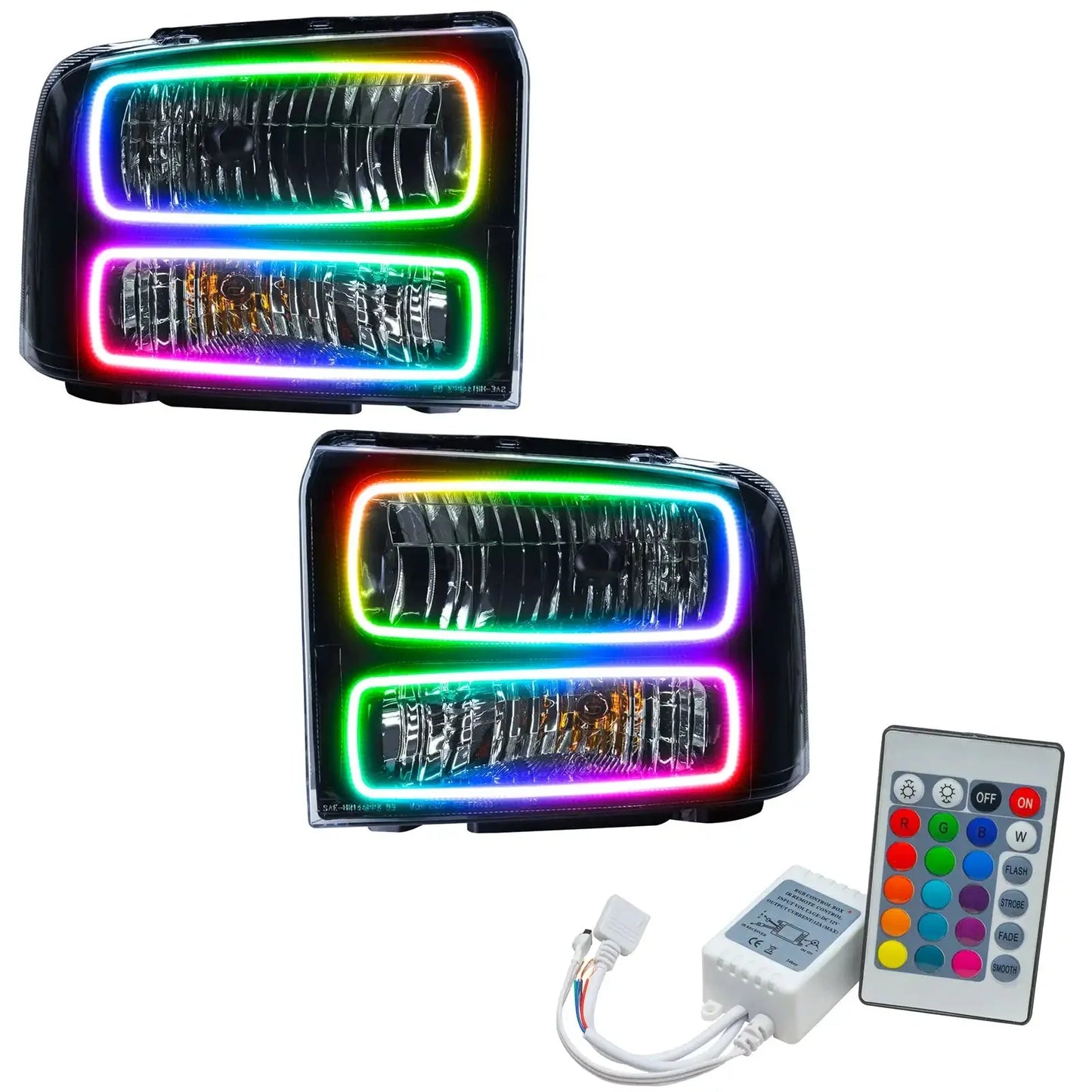 ORACLE Lighting 2005 Ford Excursion Pre-Assembled Halo Headlights - Black Housing by ORACLE Lighting