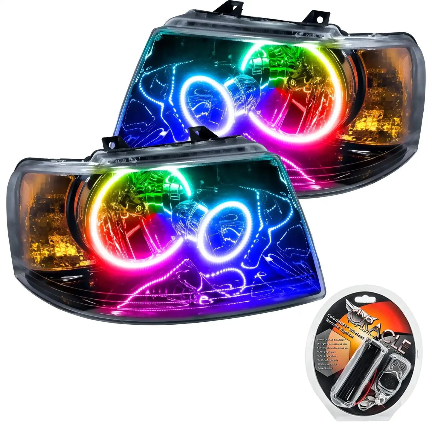 ORACLE Lighting 2003-2006 Ford Expedition Pre-Assembled Halo Headlights - Black Housing by ORACLE Lighting