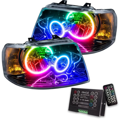 ORACLE Lighting 2003-2006 Ford Expedition Pre-Assembled Halo Headlights - Black Housing by ORACLE Lighting