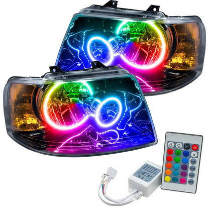 ORACLE Lighting 2003-2006 Ford Expedition Pre-Assembled Halo Headlights - Black Housing by ORACLE Lighting