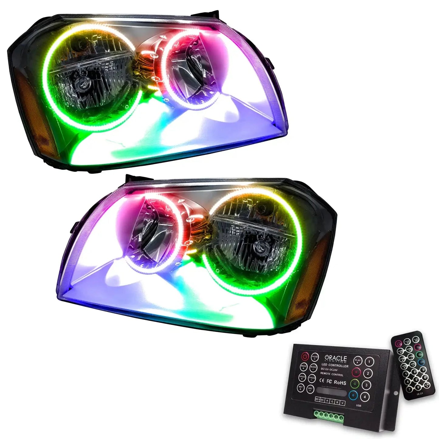 ORACLE Lighting 2005-2007 Dodge Magnum Pre-Assembled Halo Headlights - Chrome Housing by ORACLE Lighting