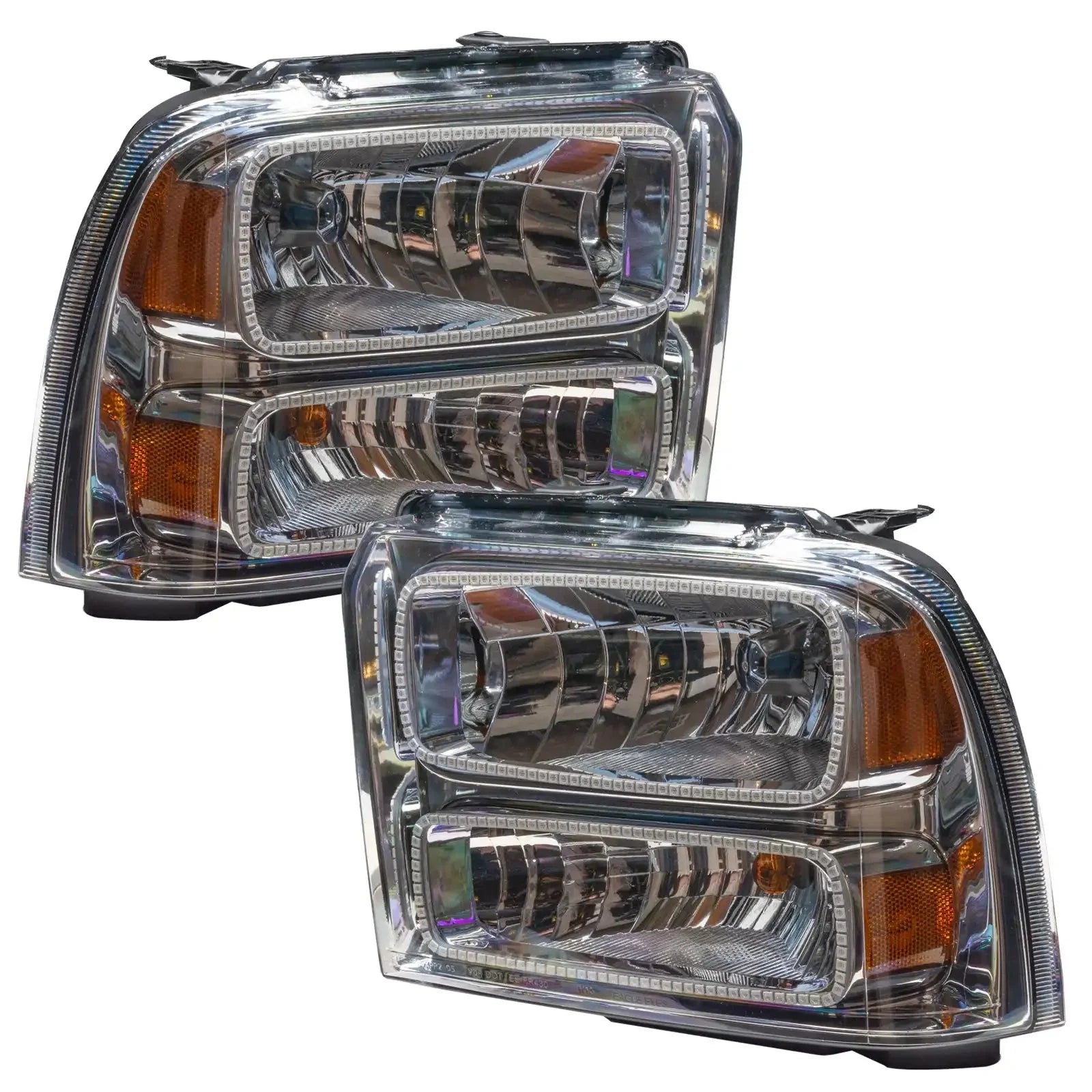 ORACLE Lighting 2005-2007 Ford F-250/F-350 Super Duty Pre-Assembled Halo Headlights - Chrome Housing by ORACLE Lighting
