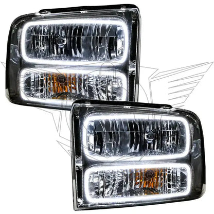 ORACLE Lighting 2005-2007 Ford F-250/F-350 Super Duty Pre-Assembled Halo Headlights - Chrome Housing by ORACLE Lighting