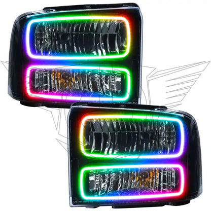 ORACLE Lighting 2005-2007 Ford F-250/F-350 Super Duty Pre-Assembled Halo Headlights - Black Housing by ORACLE Lighting