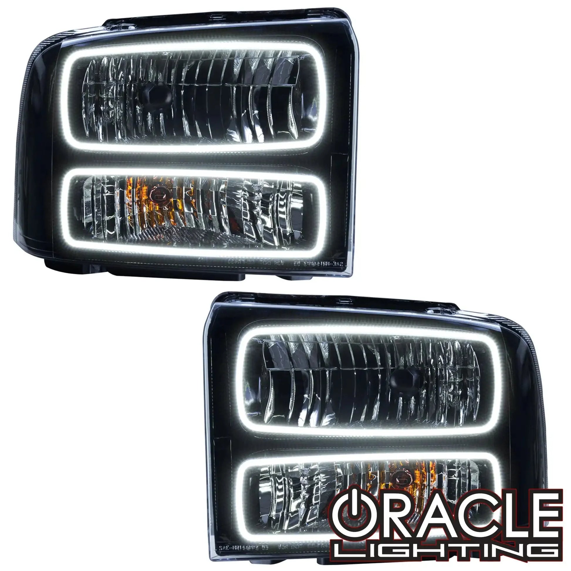 ORACLE Lighting 2005-2007 Ford F-250/F-350 Super Duty Pre-Assembled Halo Headlights - Black Housing by ORACLE Lighting