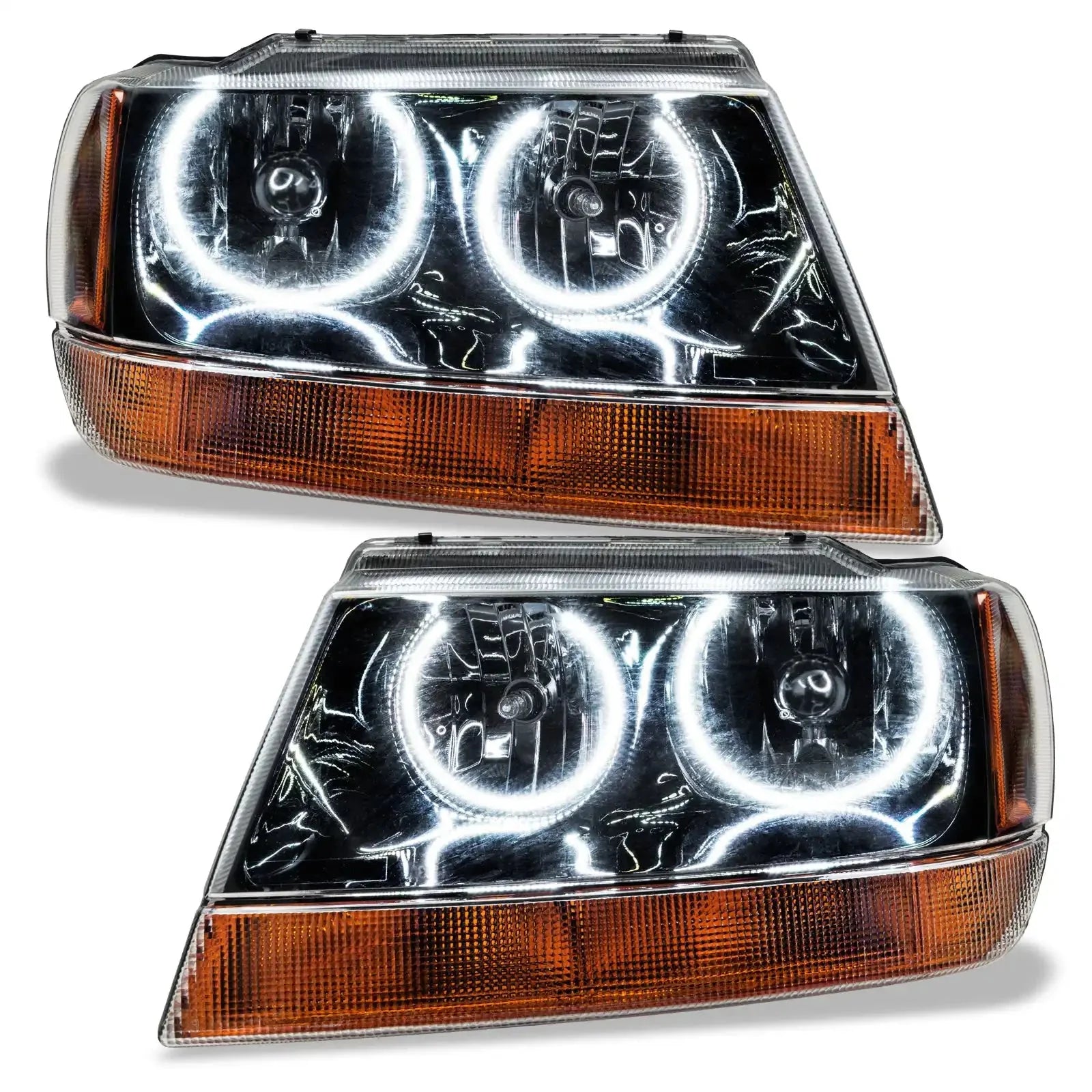 ORACLE Lighting 1999-2004 Jeep Grand Cherokee Pre-Assembled Halo Headlights-Black Housing by ORACLE Lighting