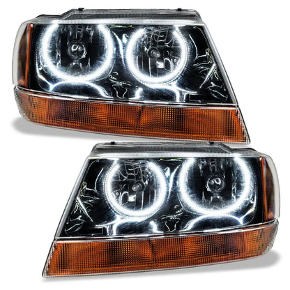 ORACLE Lighting 1999-2004 Jeep Grand Cherokee Pre-Assembled Halo Headlights-Black Housing by ORACLE Lighting