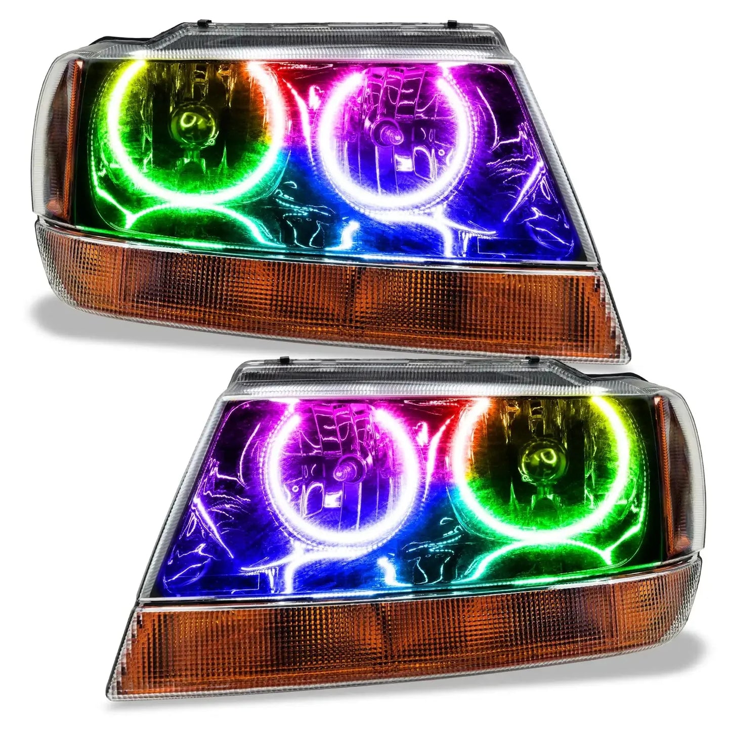 ORACLE Lighting 1999-2004 Jeep Grand Cherokee Pre-Assembled Halo Headlights-Black Housing by ORACLE Lighting