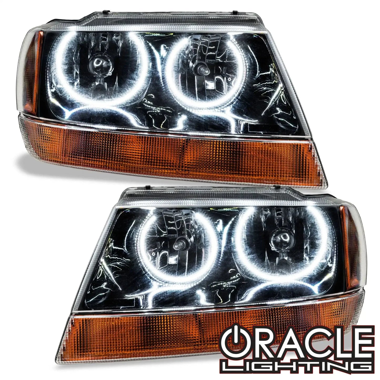ORACLE Lighting 1999-2004 Jeep Grand Cherokee Pre-Assembled Halo Headlights-Black Housing by ORACLE Lighting