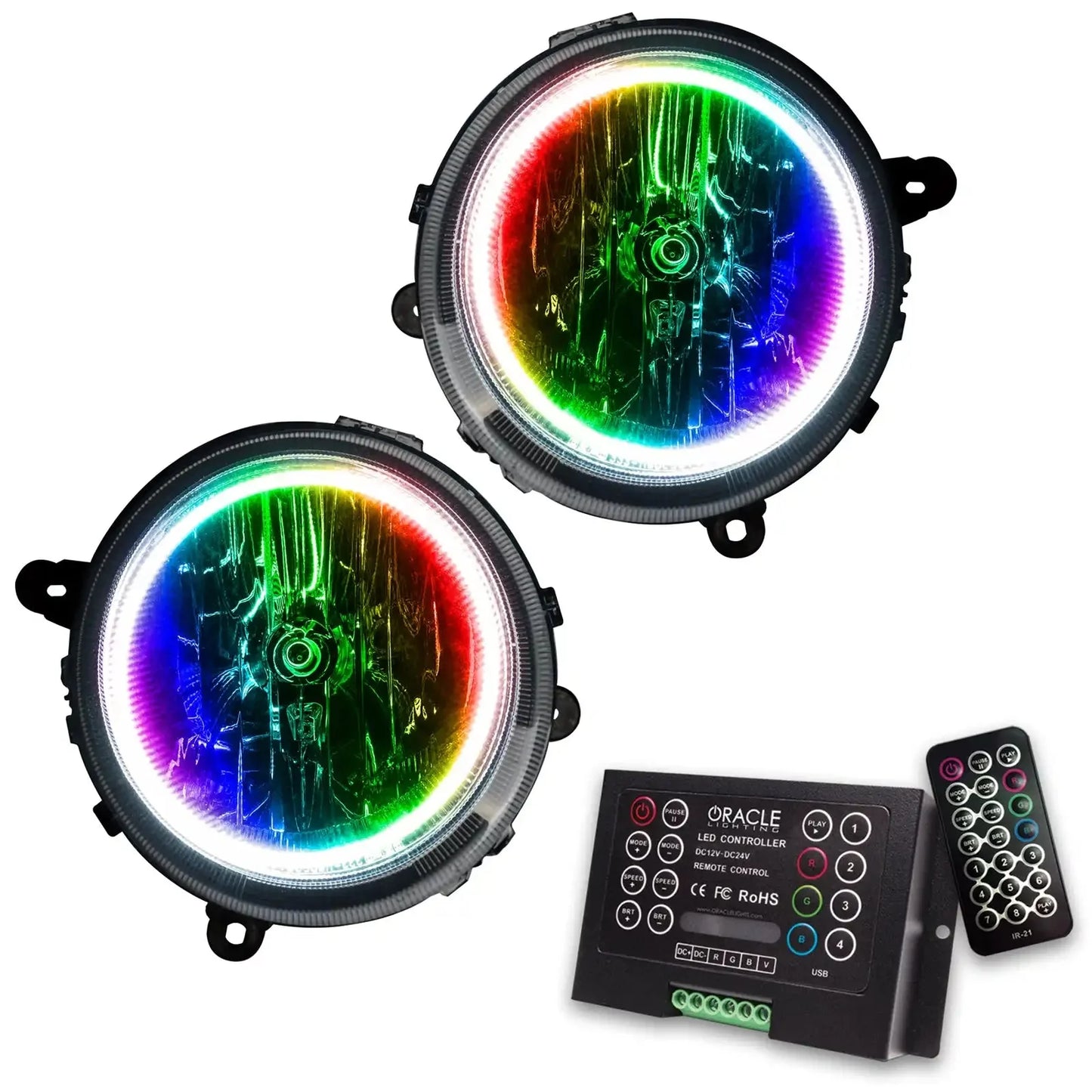 ORACLE Lighting 2007-2016 Jeep Patriot Pre-Assembled Halo Headlights by ORACLE Lighting