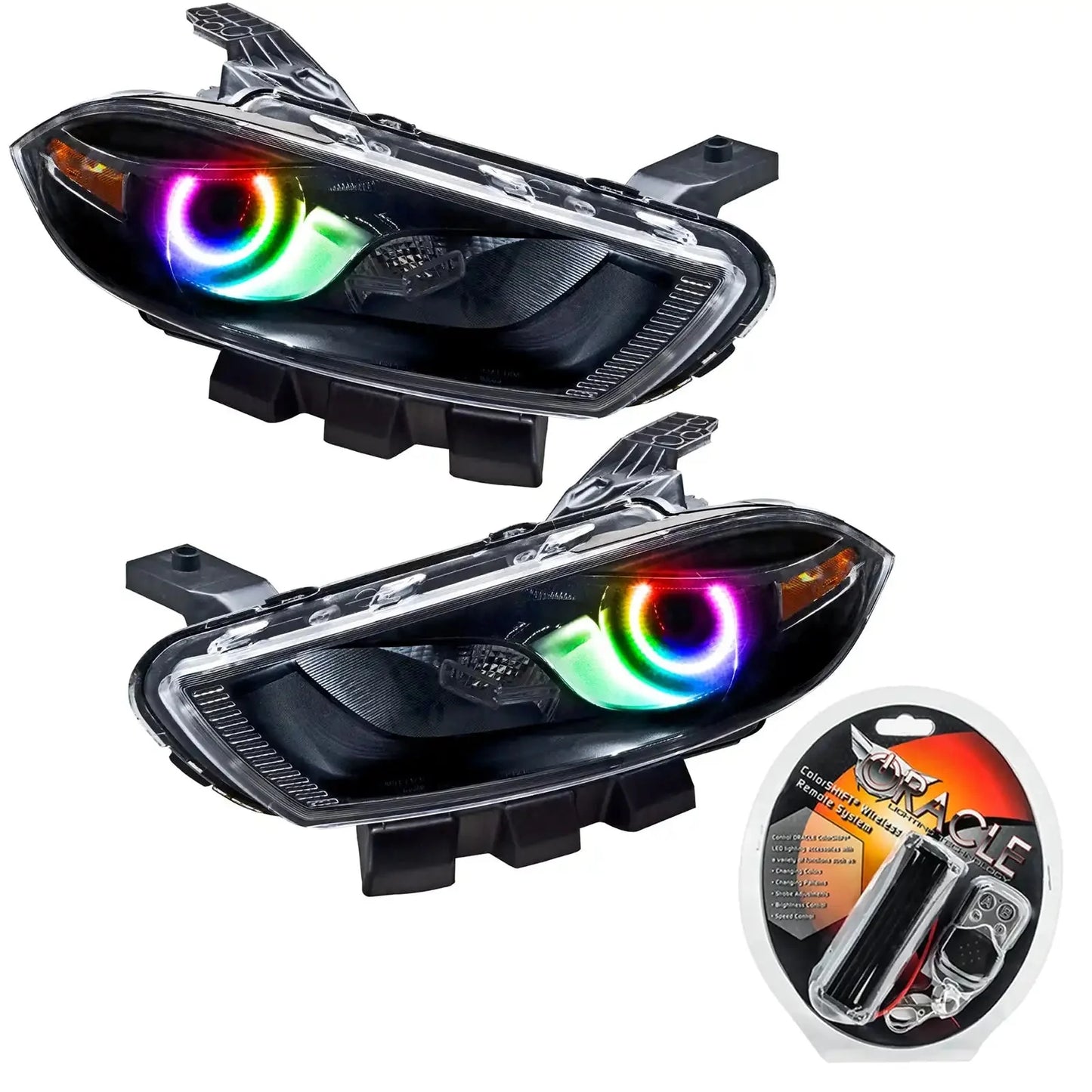 ORACLE Lighting 2013-2016 Dodge Dart Pre-Assembled Halo Headlights - Black Housing (Halogen Style) by ORACLE Lighting