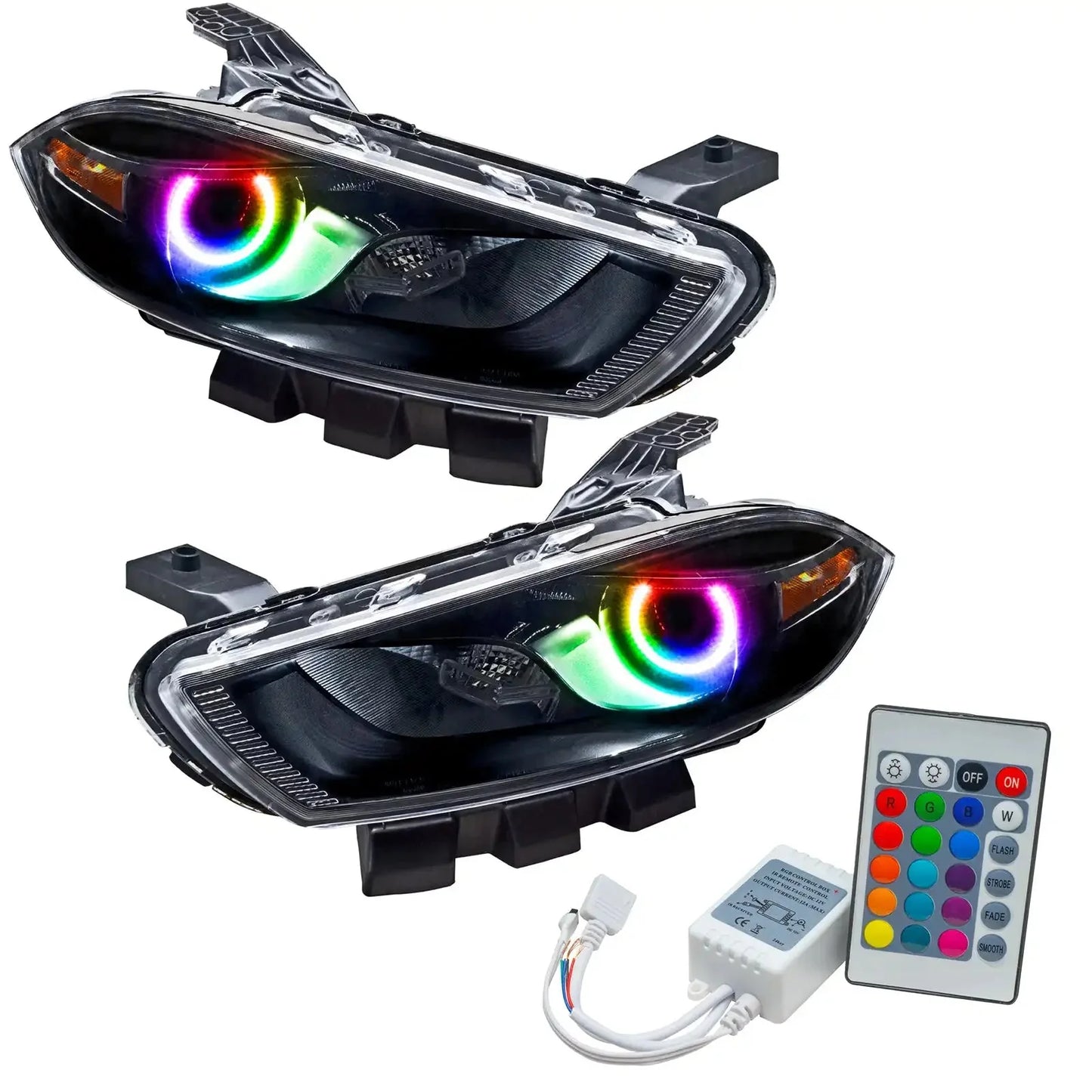ORACLE Lighting 2013-2016 Dodge Dart Pre-Assembled Halo Headlights - Black Housing (Halogen Style) by ORACLE Lighting