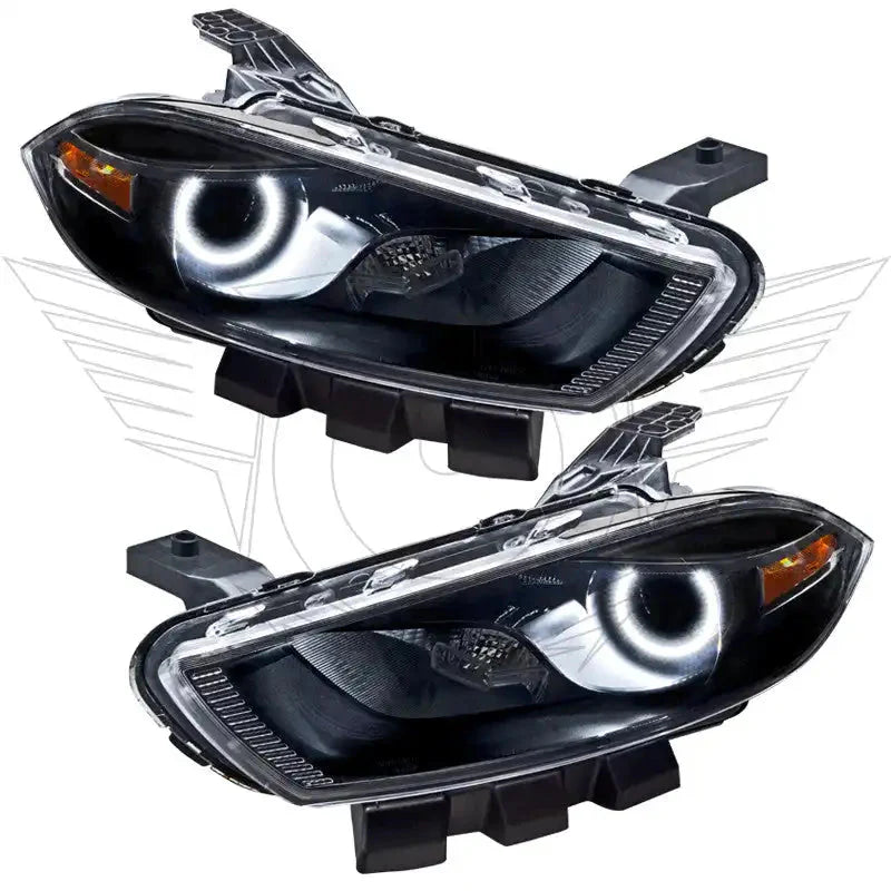 ORACLE Lighting 2013-2016 Dodge Dart Pre-Assembled Halo Headlights - Black Housing (Halogen Style) by ORACLE Lighting