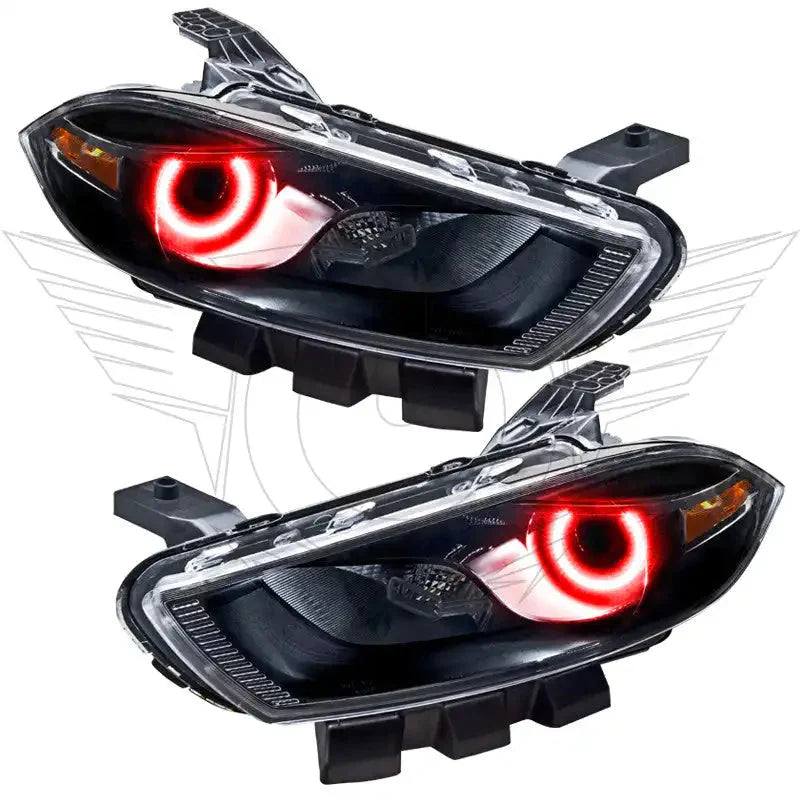 ORACLE Lighting 2013-2016 Dodge Dart Pre-Assembled Halo Headlights - Black Housing (Halogen Style) by ORACLE Lighting
