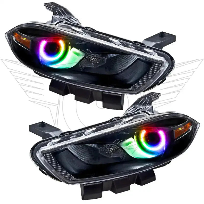 ORACLE Lighting 2013-2016 Dodge Dart Pre-Assembled Halo Headlights - Black Housing (Halogen Style) by ORACLE Lighting