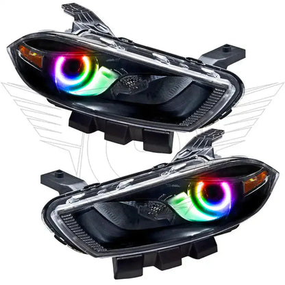 ORACLE Lighting 2013-2016 Dodge Dart Pre-Assembled Halo Headlights - Black Housing (Halogen Style) by ORACLE Lighting