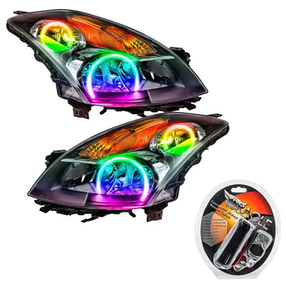 ORACLE Lighting 2007-2009 Nissan Altima Sedan Pre-Assembled Halo Headlights - Black Housing (Halogen) by ORACLE Lighting