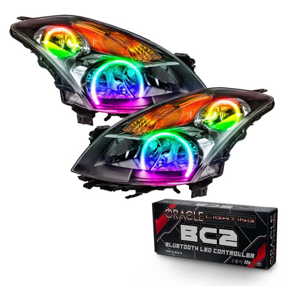 ORACLE Lighting 2007-2009 Nissan Altima Sedan Pre-Assembled Halo Headlights - Black Housing (Halogen) by ORACLE Lighting