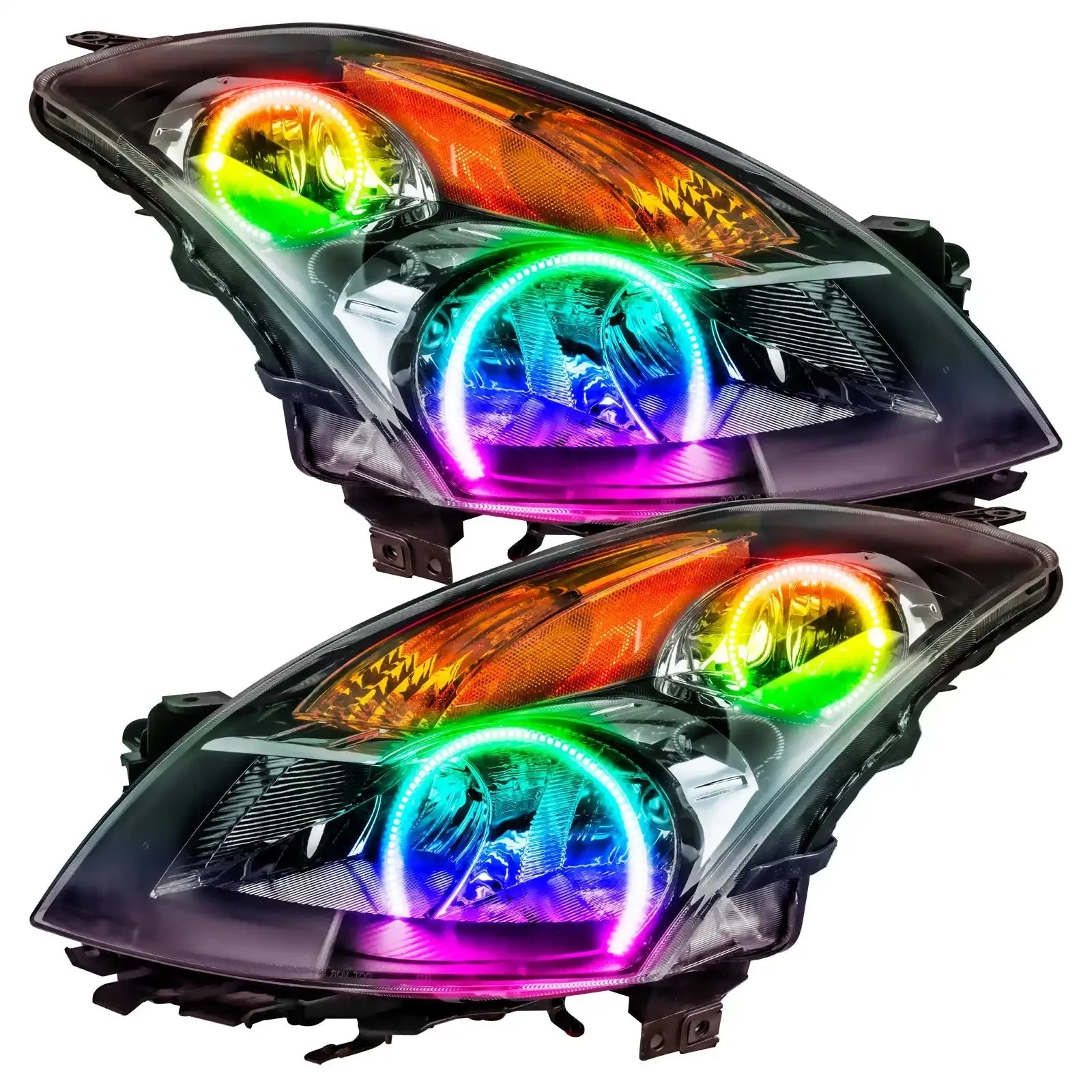 ORACLE Lighting 2007-2009 Nissan Altima Sedan Pre-Assembled Halo Headlights - Black Housing (Halogen) by ORACLE Lighting