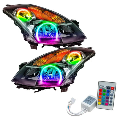 ORACLE Lighting 2007-2009 Nissan Altima Sedan Pre-Assembled Halo Headlights - Black Housing (Halogen) by ORACLE Lighting