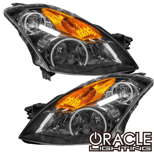ORACLE Lighting 2007-2009 Nissan Altima Sedan Pre-Assembled Halo Headlights - Black Housing (Halogen) by ORACLE Lighting