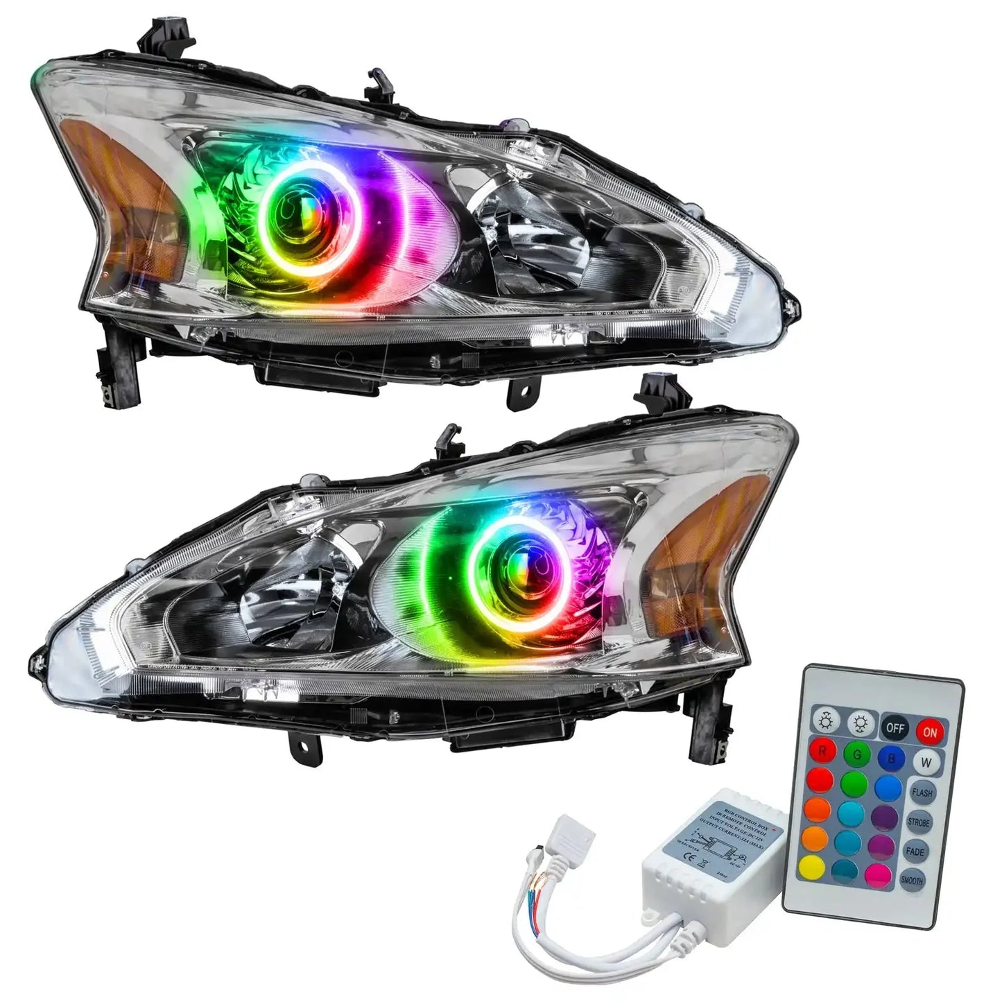 ORACLE Lighting 2013-2015 Nissan Altima Sedan Pre-Assembled Halo Headlights - (Halogen) by ORACLE Lighting