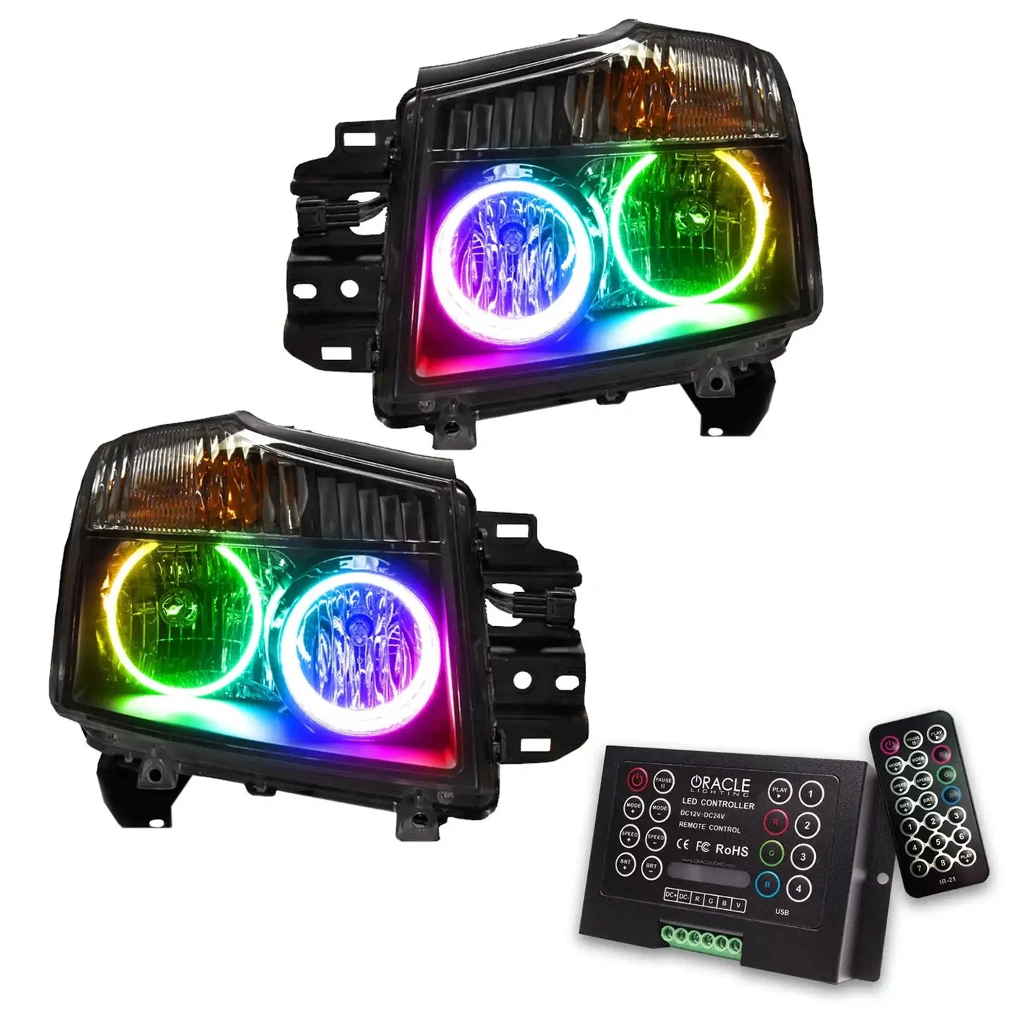 ORACLE Lighting 2008-2015 Nissan Titan Pre-Assembled Halo Headlights by ORACLE Lighting