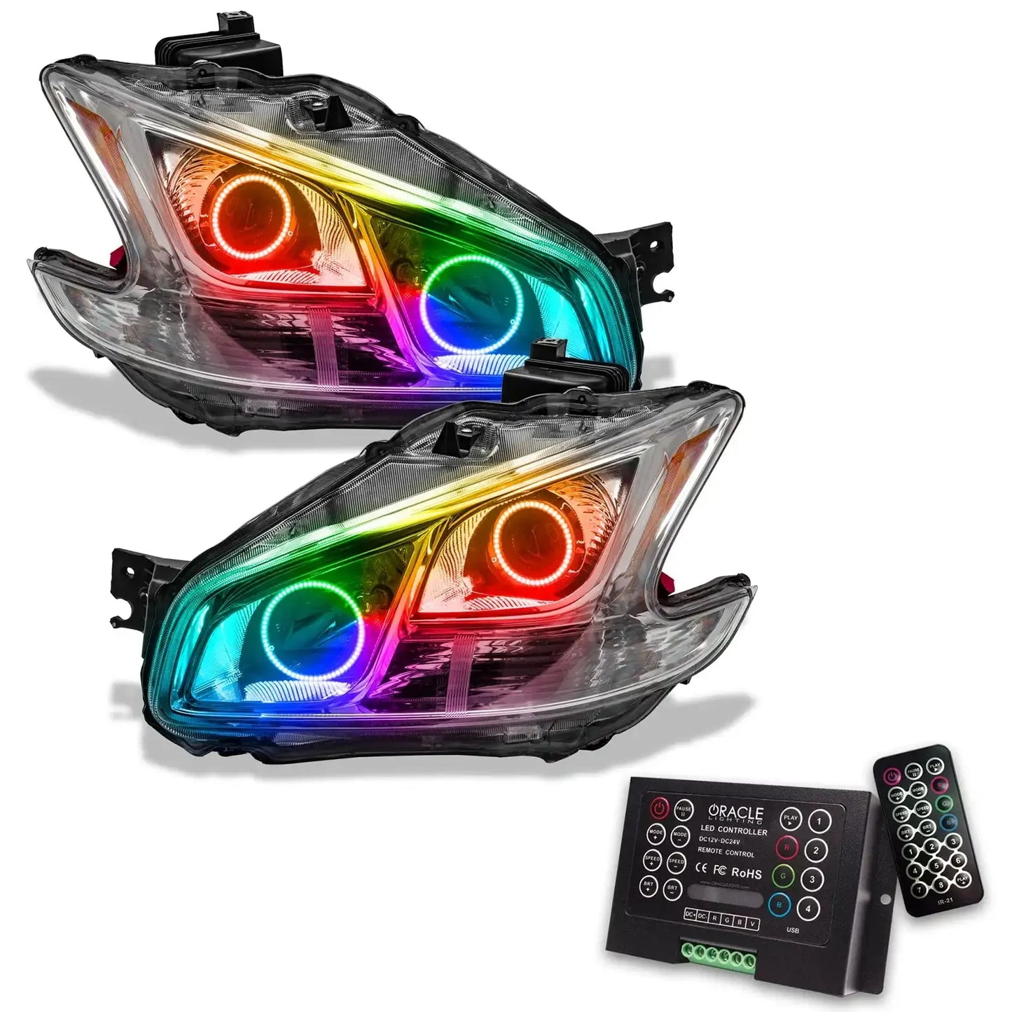 ORACLE Lighting 2009-2014 Nissan Maxima Pre-Assembled Halo Headlights-Non HID-CHROME Housing by ORACLE Lighting