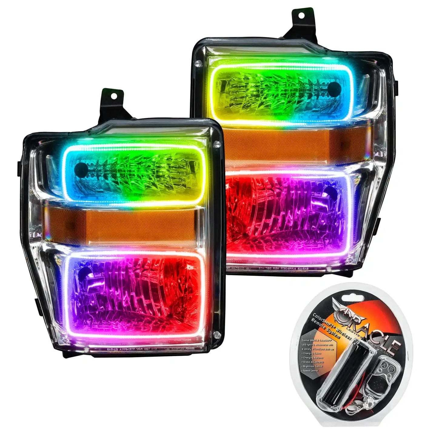 ORACLE Lighting 2008-2010 Ford F-250/F-350 Super Duty Pre-Assembled Halo Headlights - Chrome Housing by ORACLE Lighting