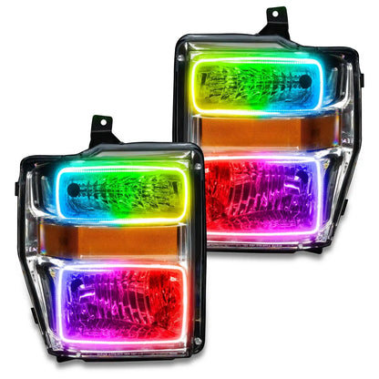 ORACLE Lighting 2008-2010 Ford F-250/F-350 Super Duty Pre-Assembled Halo Headlights - Chrome Housing by ORACLE Lighting