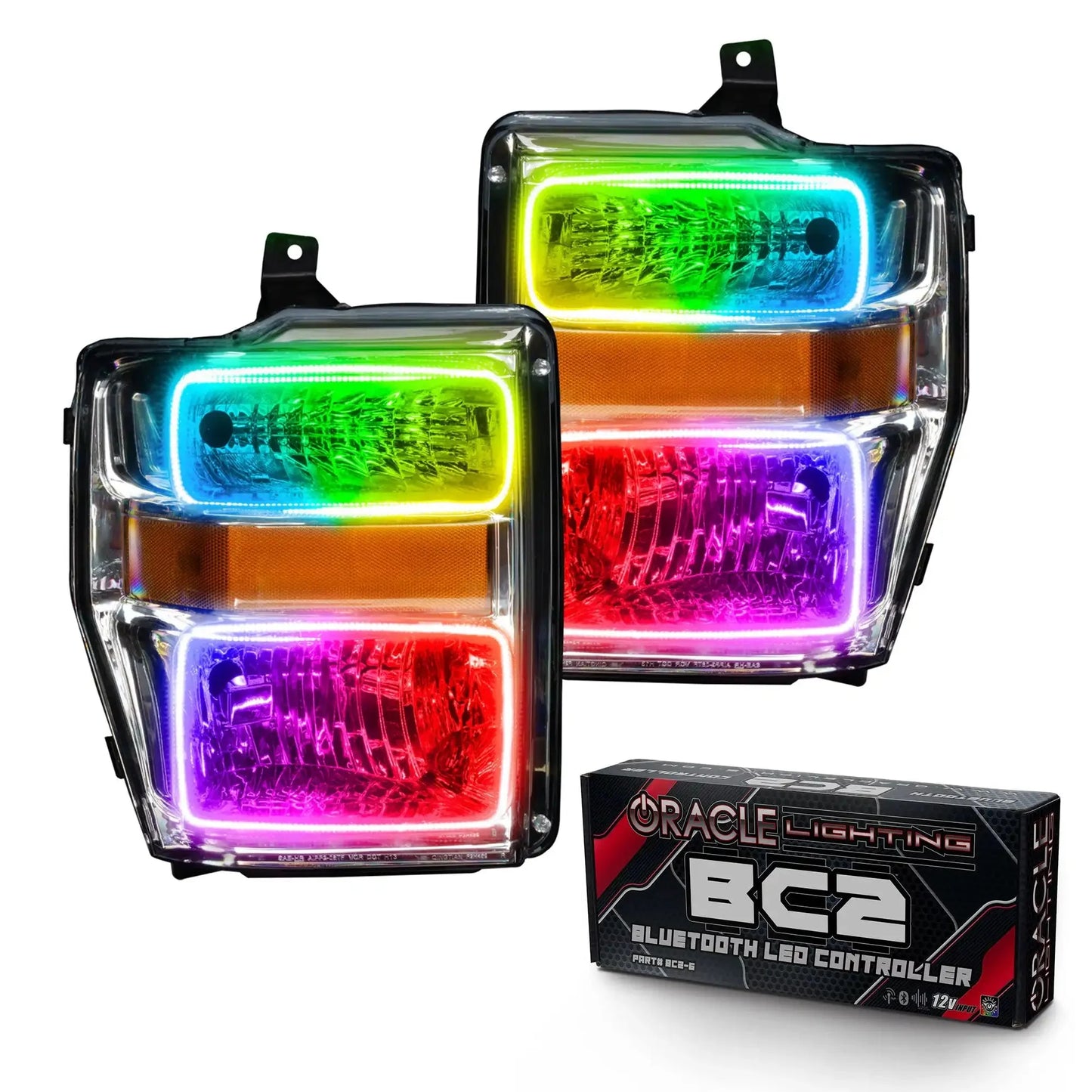 ORACLE Lighting 2008-2010 Ford F-250/F-350 Super Duty Pre-Assembled Halo Headlights - Chrome Housing by ORACLE Lighting
