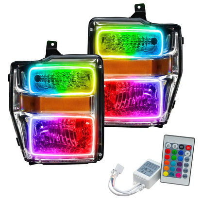 ORACLE Lighting 2008-2010 Ford F-250/F-350 Super Duty Pre-Assembled Halo Headlights - Chrome Housing by ORACLE Lighting
