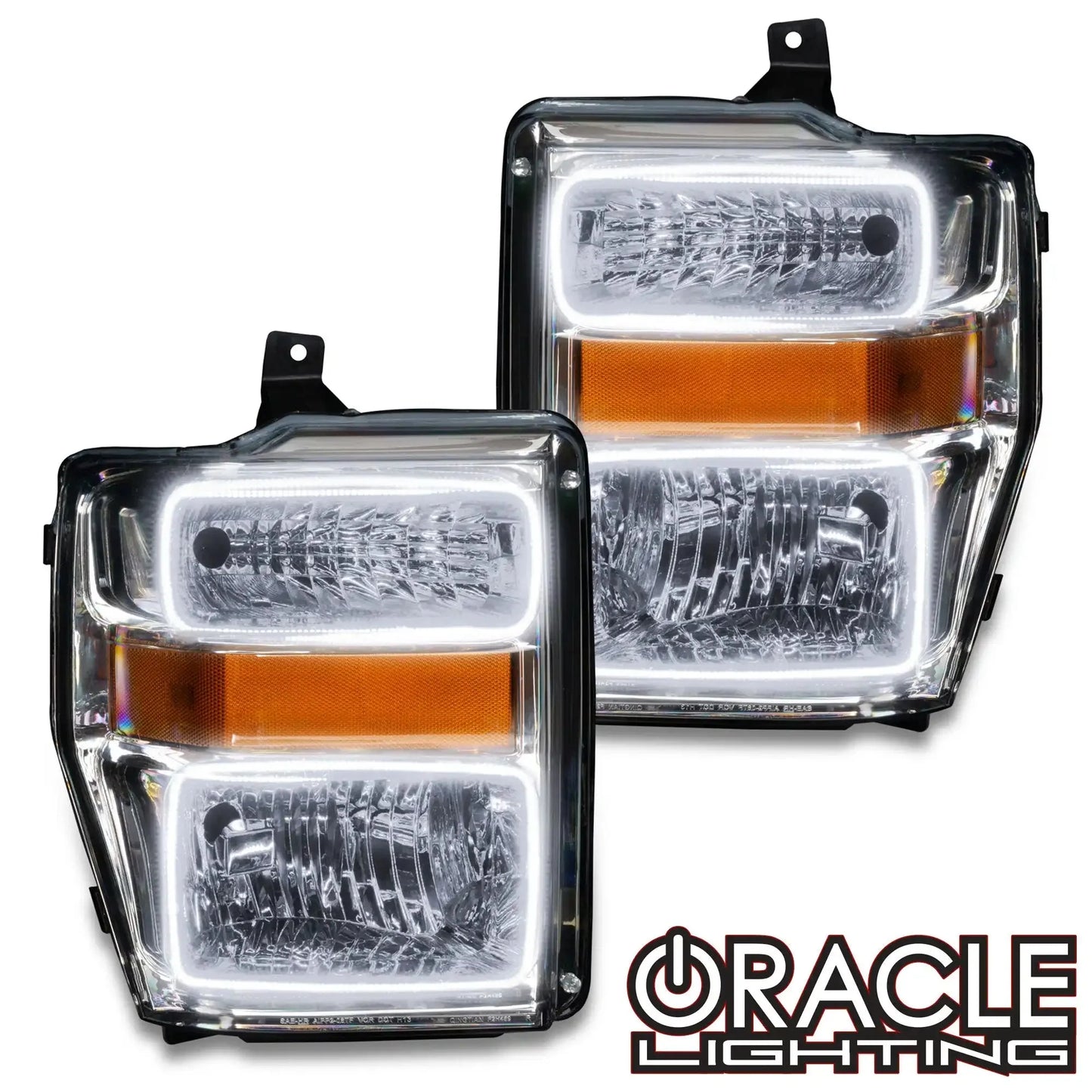 ORACLE Lighting 2008-2010 Ford F-250/F-350 Super Duty Pre-Assembled Halo Headlights - Chrome Housing by ORACLE Lighting