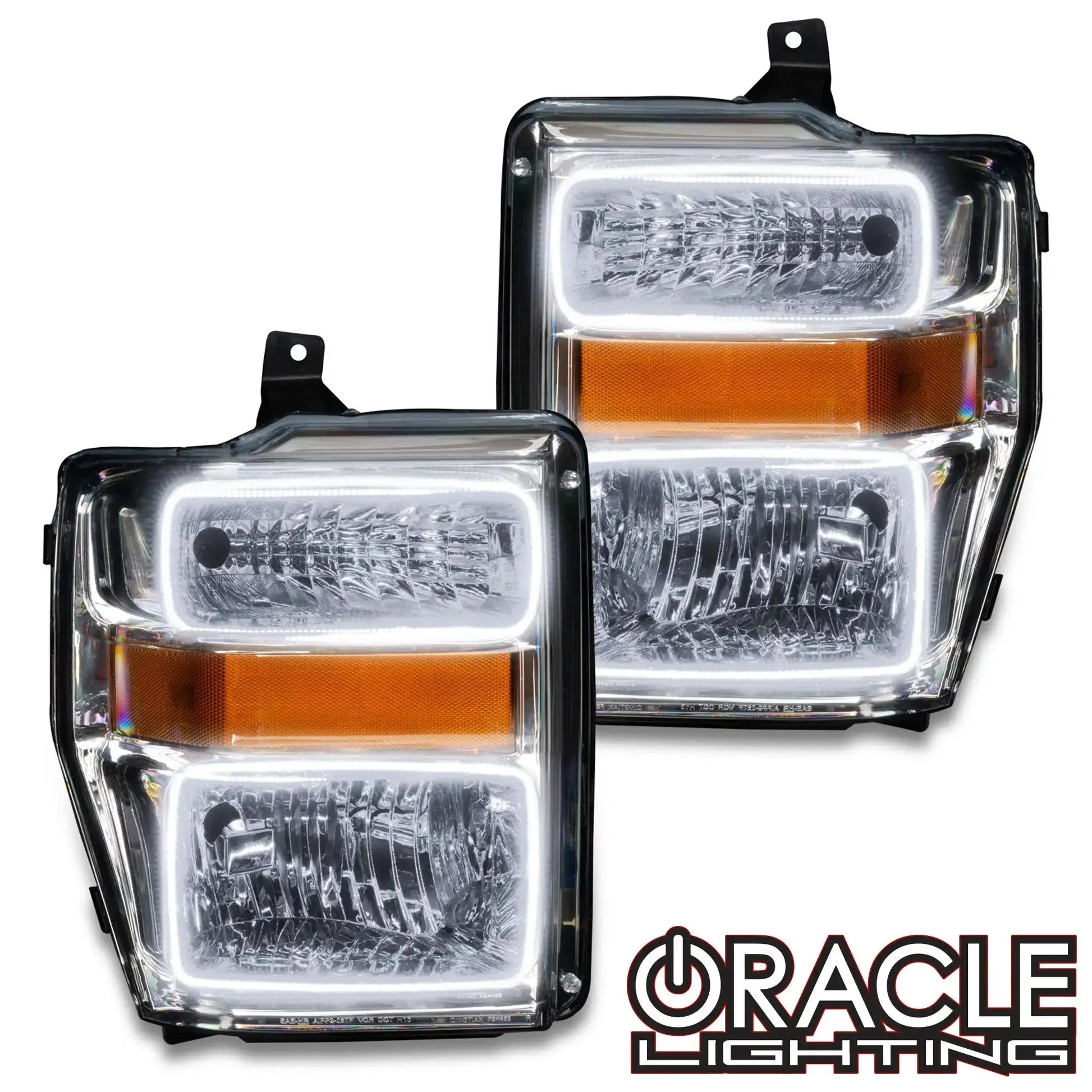 ORACLE Lighting 2008-2010 Ford F-250/F-350 Super Duty Pre-Assembled Halo Headlights - Chrome Housing by ORACLE Lighting